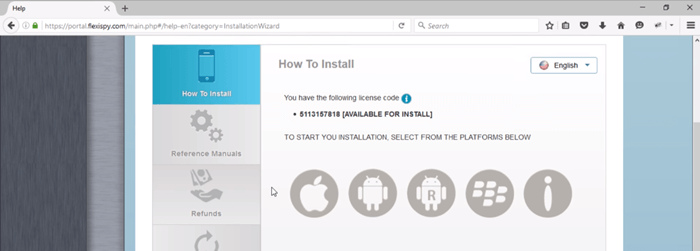 wizard pemasangan aplikasi flexispy