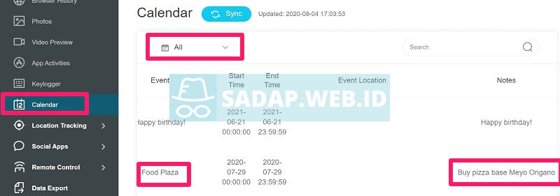 sadap kalender