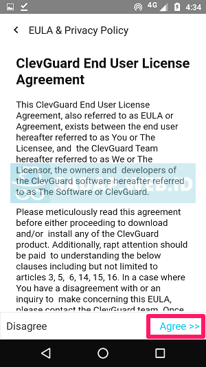 persetujuan pengguna clevguard