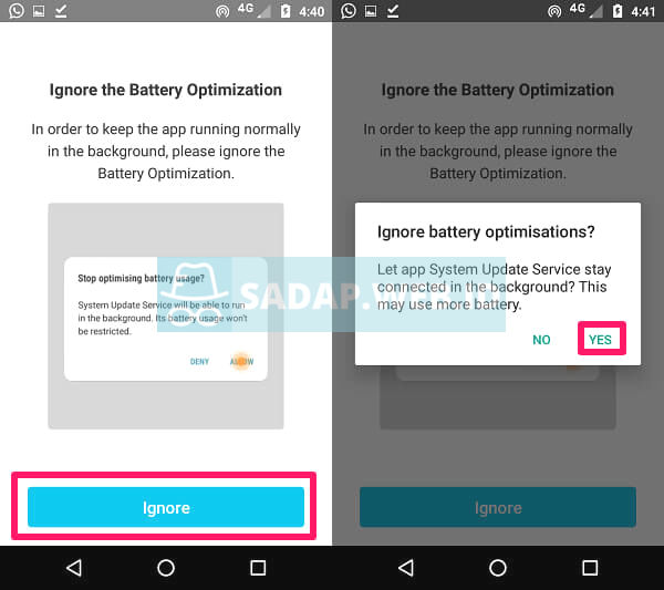 nonaktifkan penghemat baterai untuk kidsgaurd pro