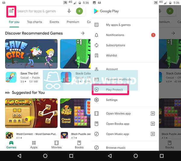 nonaktifkan keamanan play store