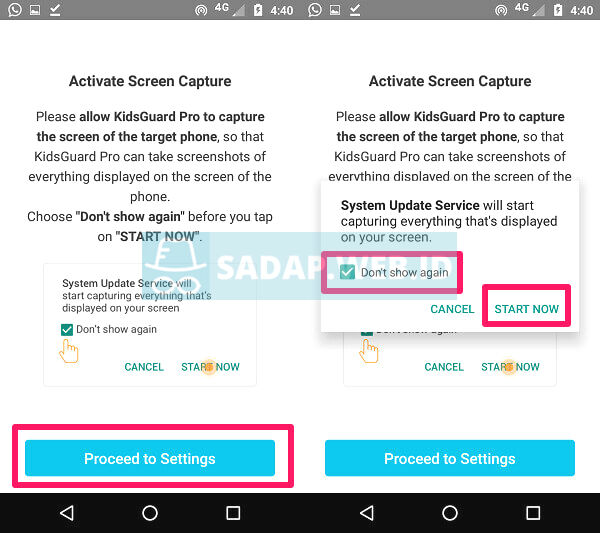 perekaman layar di kidsguard pro