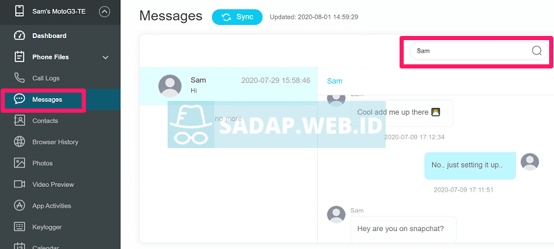 cara sadap pesan