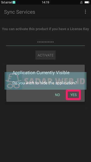 hide icon aplikasi sadap