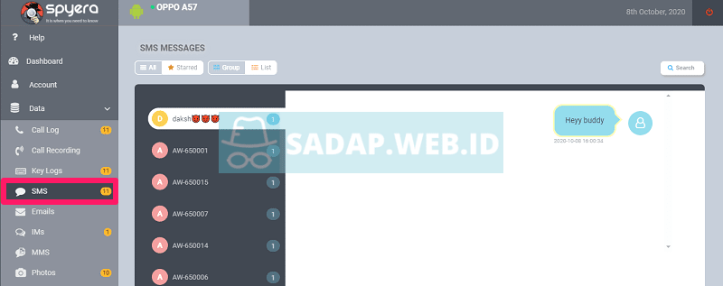 sadap pesan