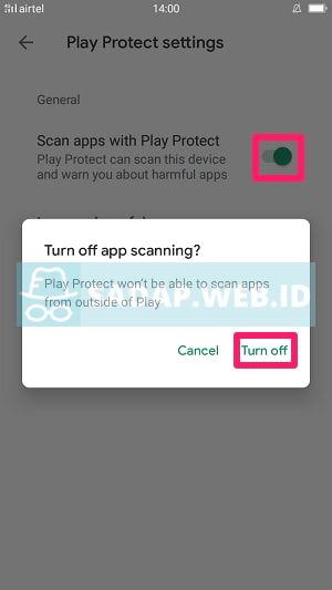 matikan fungsi play protect