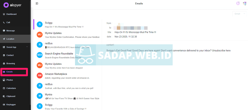 aplikasi hack pesan gmail aispyer