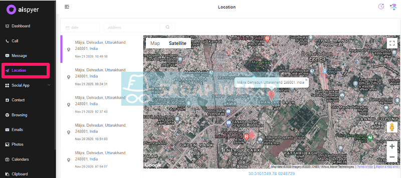 lacak lokasi dengan satelit