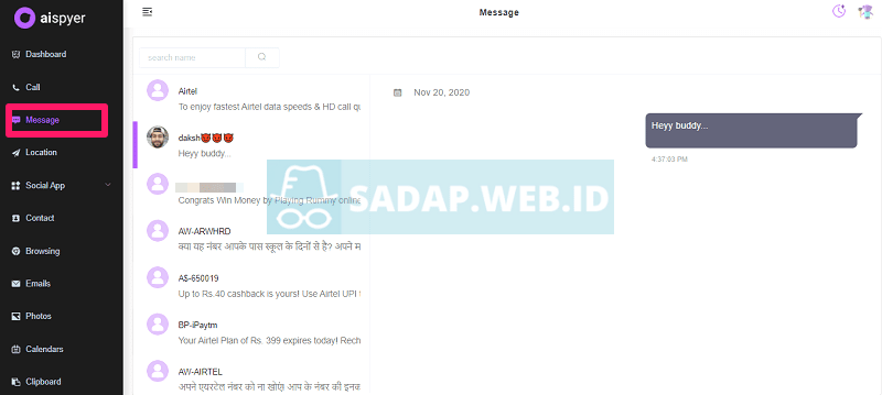 penyadap pesan sms