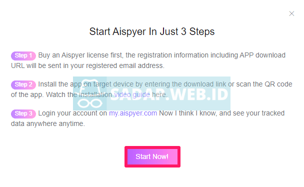 penyiapan aplikasi aispyer