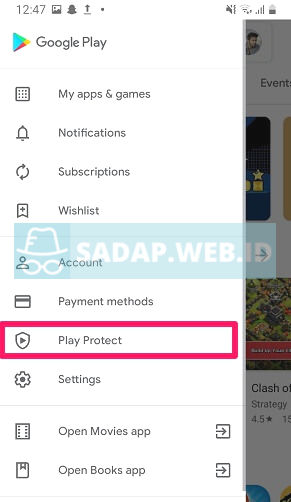 pengaturan play store aispyer
