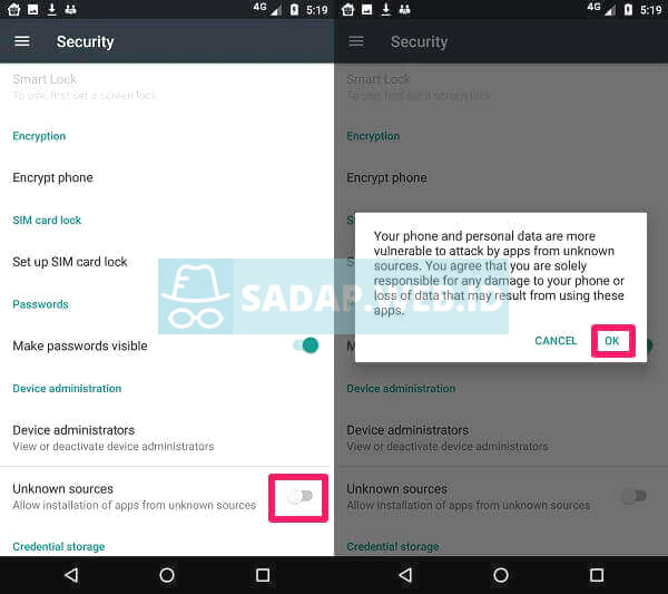 mengizinkan sumber tidak dikenal