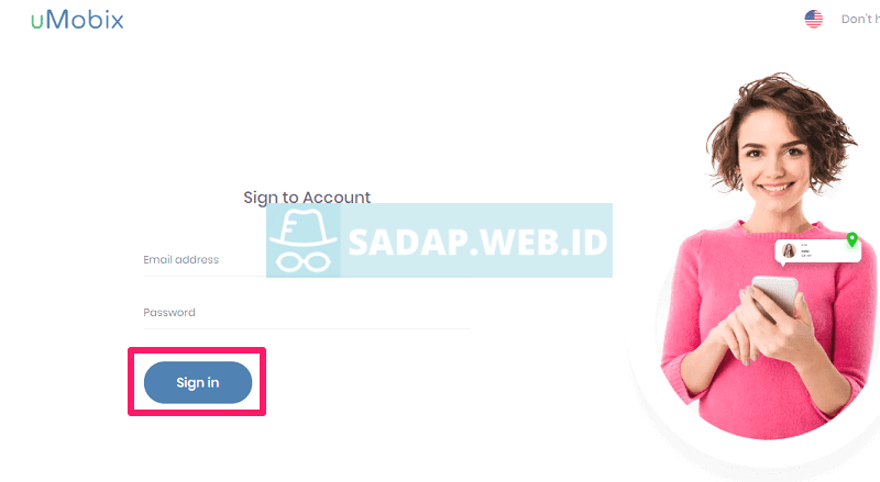 halaman login umobix