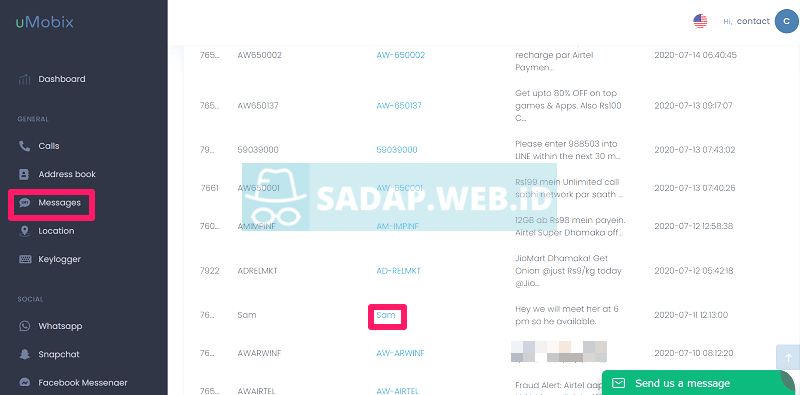 penyadap pesan sms