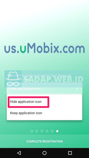menyembunyikan ikon aplikasi umobix