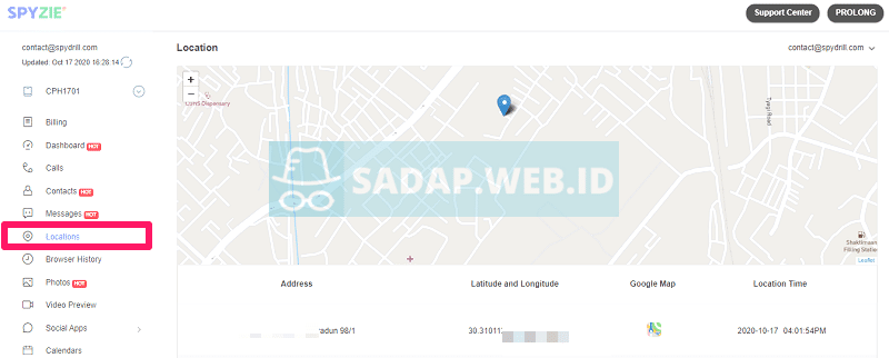 lacak lokasi satelit