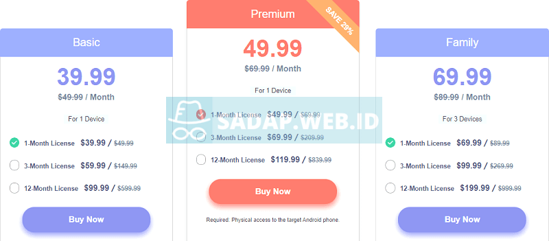 harga aplikasi spyzieio