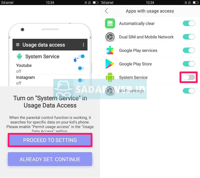 akses data penggunaan aplikasi spyzie