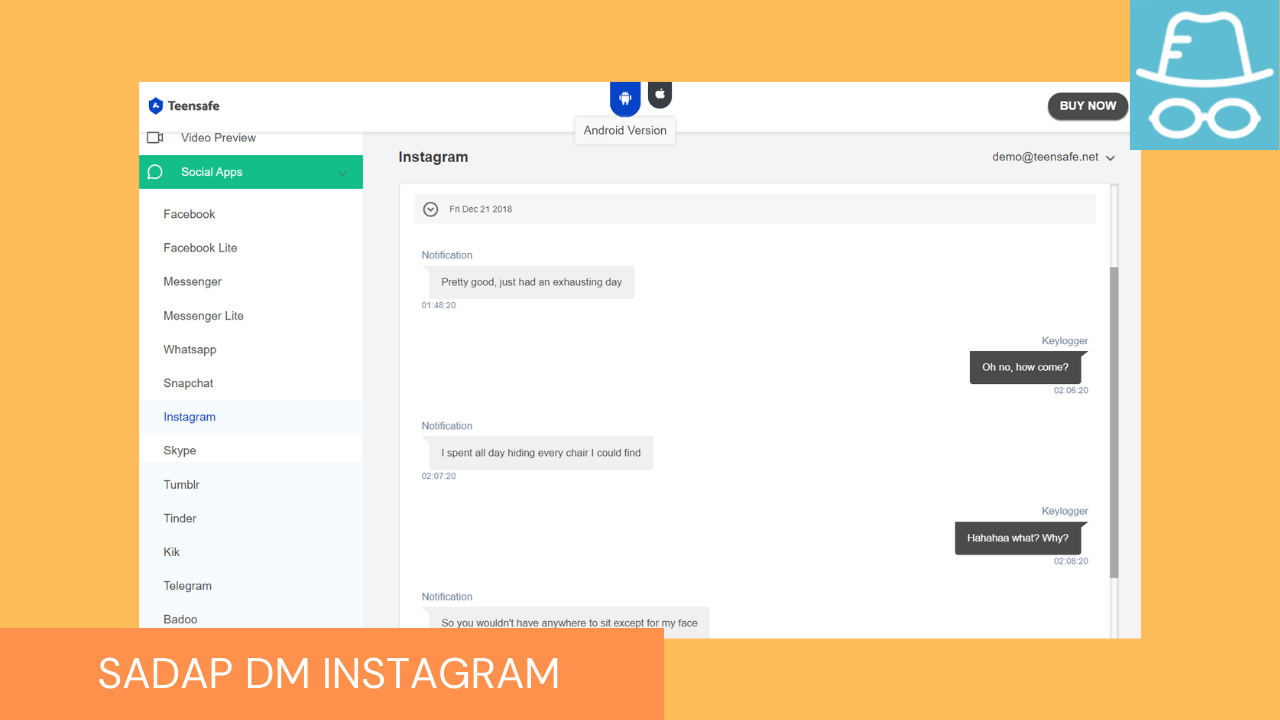 sadap instagram