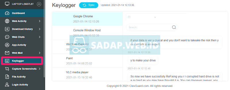 software keylogger laptop