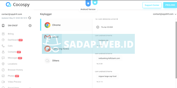 keylogger android cocospy
