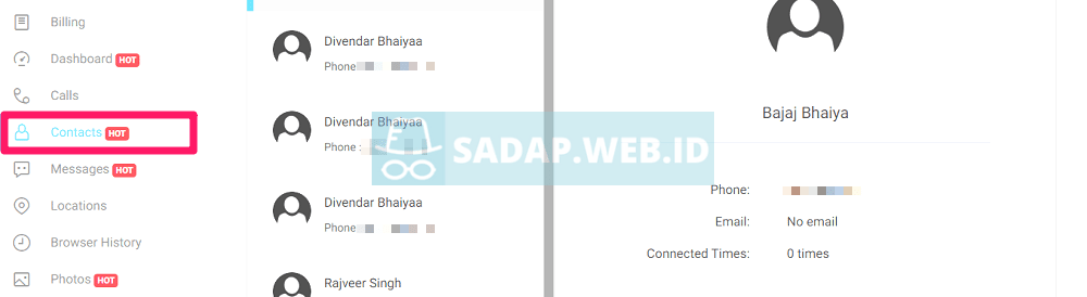 sadap phonebook iphone