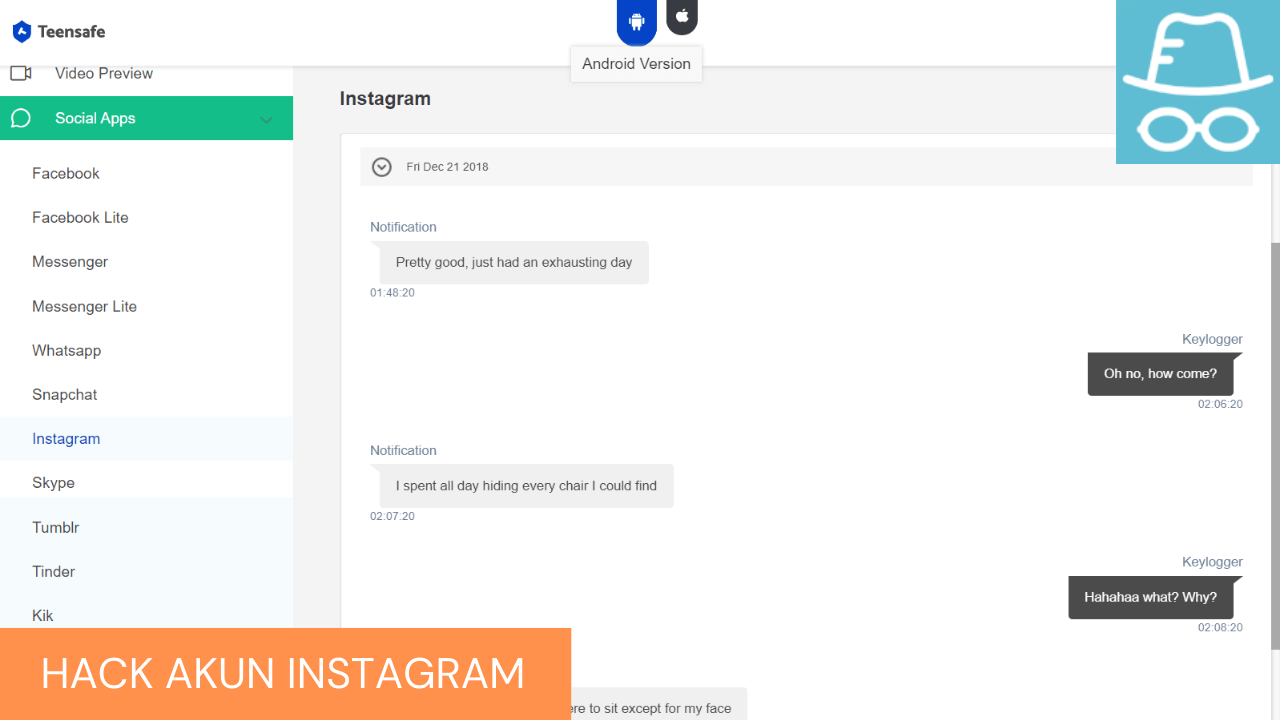 cara hack dm instagram