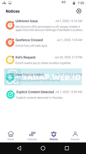 notifikasi data sadap famisafe
