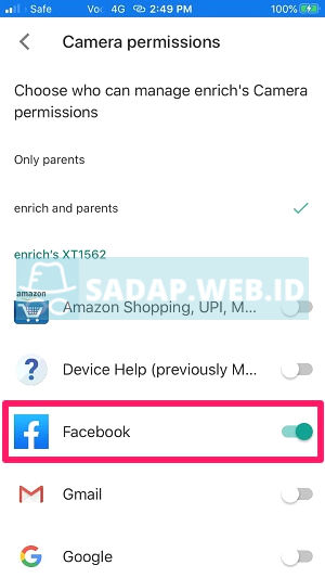 sadap iphone family link