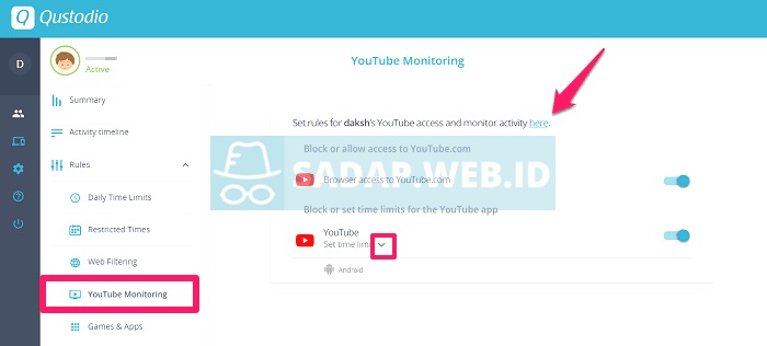 memantau youtube dengan qustodio