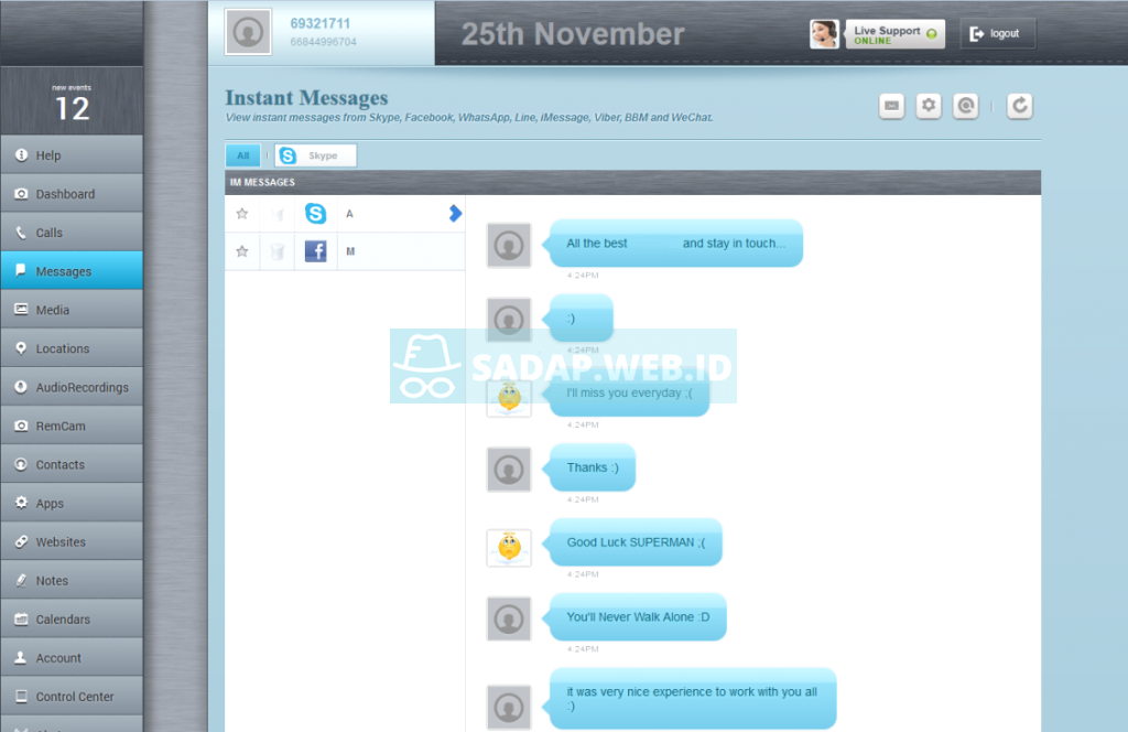 cara bajak chat skype